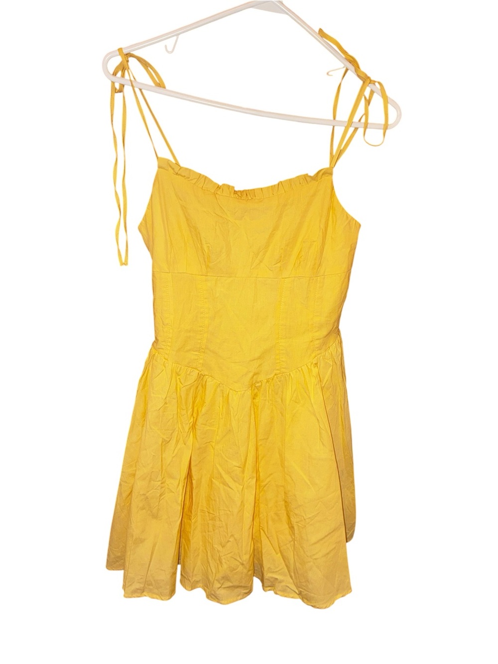 SHEIN Yellow Tie-Strap Sundress S